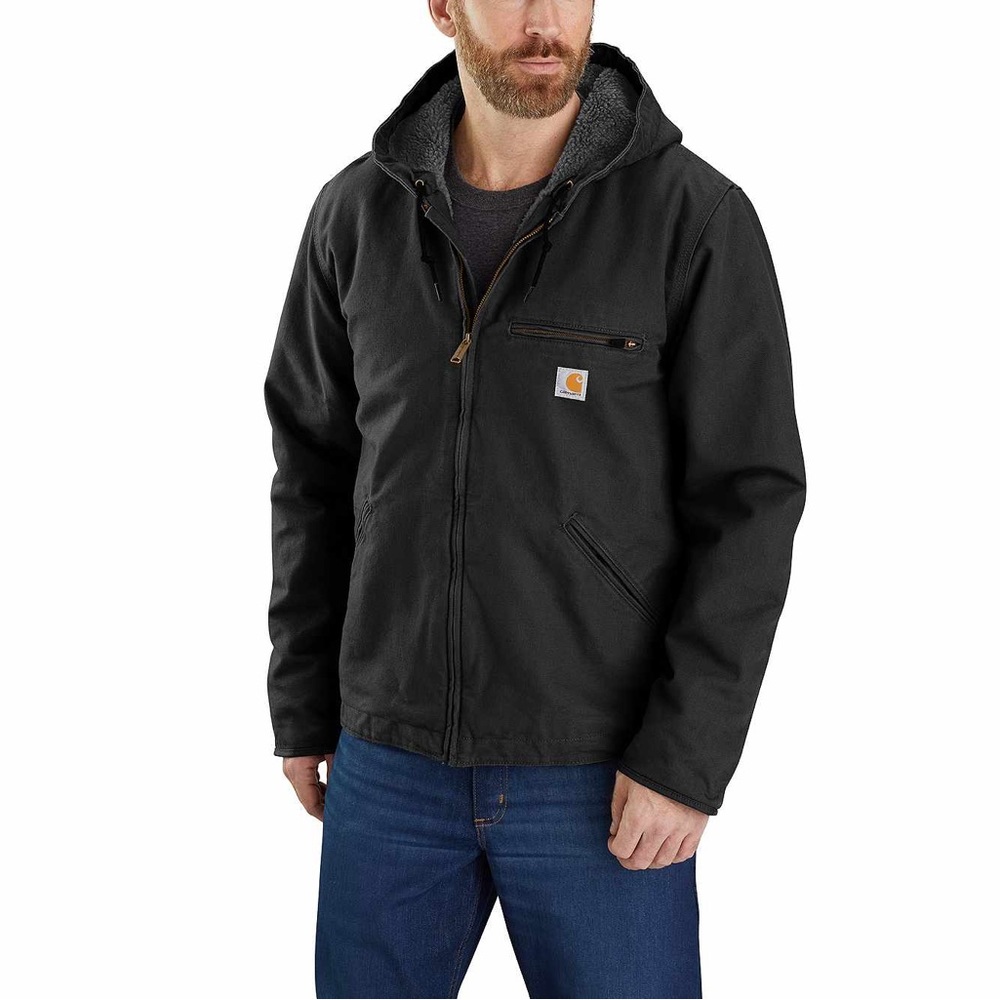 LIKE NEW CARHARTT FLEECE LINED HOODED JACKET